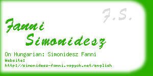 fanni simonidesz business card